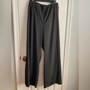 Slit-Hem Wide-Leg Dress Pants